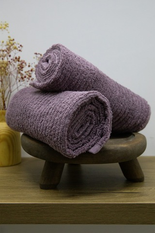 Line Luxury Pamuklu 2li El Yüz Havlusu 50x90 - Mürdüm Mürdüm