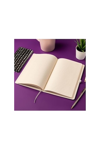 Baharda Aşk Başkadır Mottolu Defter 13x21 Cm, Çizgisiz Romantik Not Defteri 124-Pembe