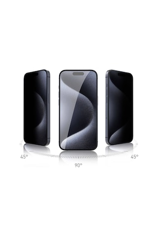 Apple iPhone 15 Pro Max Uyumlu Zore Rika Premium Privacy Temperli Cam Ek