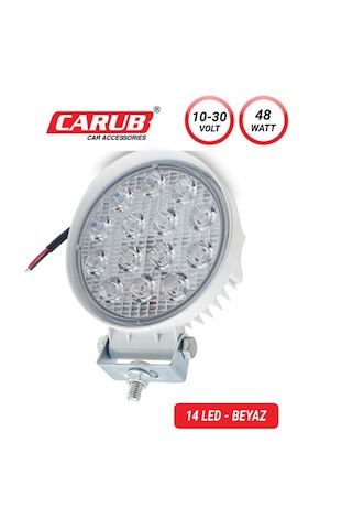 Carub 14 Led Projektör. 10-30V. Beyaz. Tekne Güverte Aydınlatma