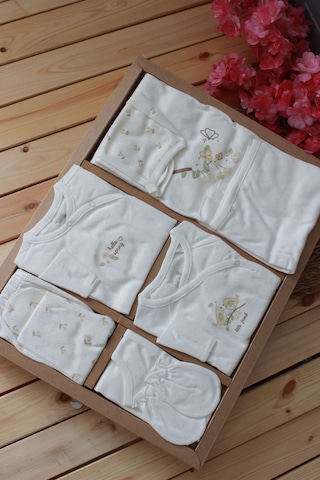 Caramell Barbosa Kız Bebek Jakarlı Nefes Alan Kumaş Yazlık Ekstra Yumuşak 10'lu Hastane Çıkışı Ekru-beyaz