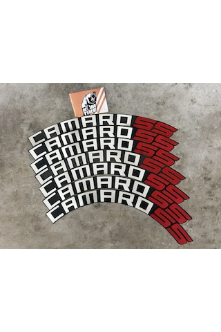 Camaro Ss Motorsiklet Ve Otomobil Araç Lastik Yazısı 3.5 Cm 8 Adet Yapıştırıcı Arma Sticker