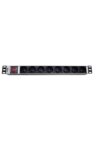 Ampconnect 19''1U8 Yol Alman Tip On/Off Işıklı Anahtarlı Alü. Pdu