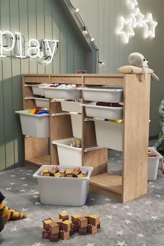 Bofigo 12 Sepetli Dolap Çok Amaçlı Dolap Oyuncak Dolabı Lara Safi