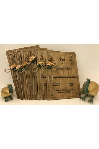 Hdrlazerdizayn Ahşap Lüks Düğün Davetiyesi