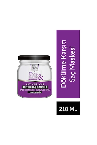 Bio Keratin Gold Biotin & Kafein Saç Dökülme Karşıtı Hızlı Uzama Etkili Saç Detoxu 210 ML