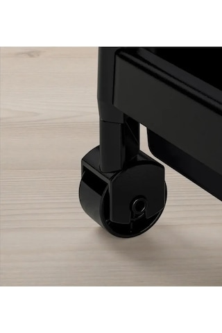 Ikea Vesken Tekerlekli Raf, Siyah, 3 Katmanlı 425032095 Siyah