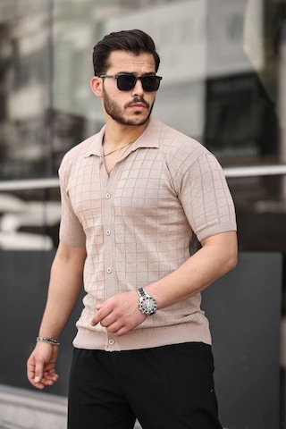 Tex Republic Erkek Krem Örme Kumaş Gömlek Krem