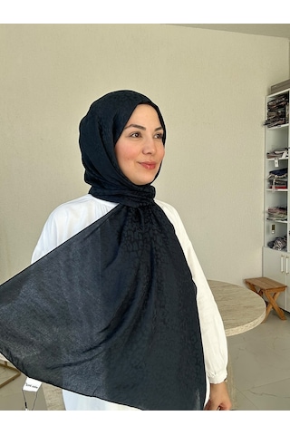 Zeylin Mira İpek Pamuk Ayrobin Şal Koyu Lacivert Çok Renkli Zeylin Mira İpek Pamuk Ayrobin Şal Koyu Lacivert Çok Renkli