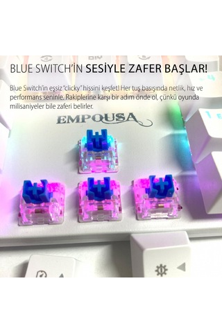 Inca Ikg-456 Empousa Blue Switch Mekanik Gaming Klavye 104 Tuş, 19 Rainbow Led Seçeneği, Full Anti-ghosting, Tür