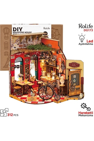 Rolife Dg173 Yemek Ve İçki Dükkanı Cheers Bar & Dining Dıy Minyatür Maket Model Seti Mini Dollhouse 3d Model Kit Detaylı Dekoratif Hobi Seti 3d Puzzle Tiny House