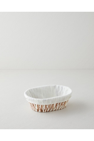 English Home Navessa Kağıt Ekmek Sepeti 24x18x8 Cm Krem Krem