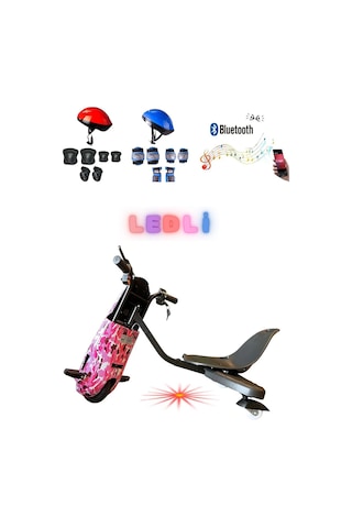 Citymate Drift Car Elektrikli Kaykay Bluetooth Dirift Kar Hoverboard Scooter + Koruma Ekipmanı D05