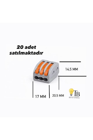 Horoz Electric 3 Kutuplu Hızlı Klemens Compact Connector 20 Adet