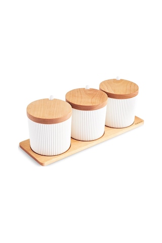 Karaca  Massimo 3'lü Ahşap Standlı Baharat Takımı