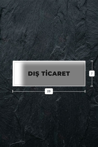 Dış Tıcaret Yazılı - Metal - Beyaz Renk - Kapı İsimliği - 20x7 Cm