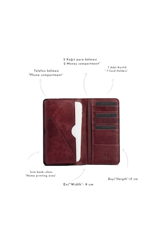 Watchofroyal Elegant Tıguan Bordo Telefon Cüzdanı