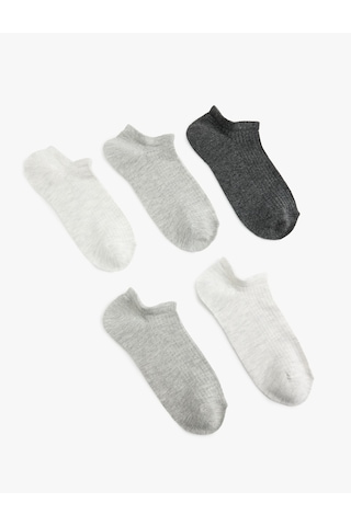 Koton 5'li Basic Patik Çorap Seti Gri 6sak80572aa Gri