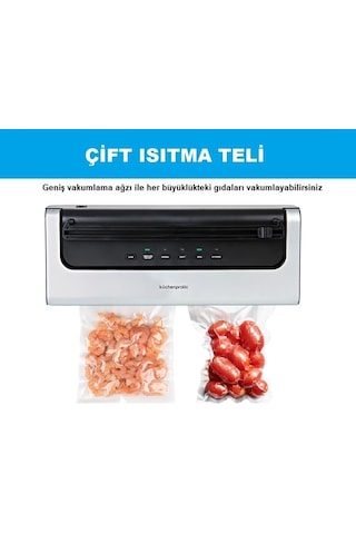 Küchen Pratic VS7210 Ev Tipi Elektrikli Vakum Makinesi + Vakum Poşeti 10 Adet