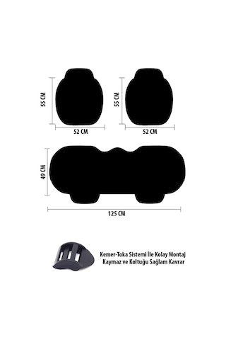 Terletmez Keten Oto Koltuk Minderi Seti Keten Koltuk Kılıfı Ön&arka Set 3 Parça Bej