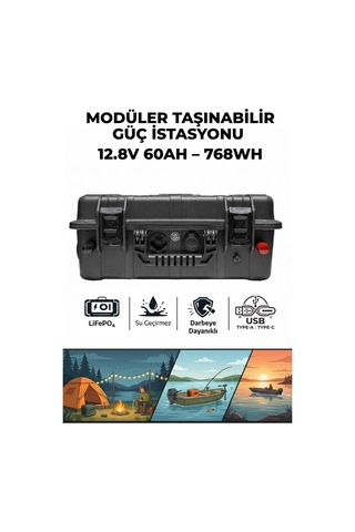 Oslo Iqx Modüler Taşınabilir Güç İstasyonu 12.8v 60ah-768wh Siyah