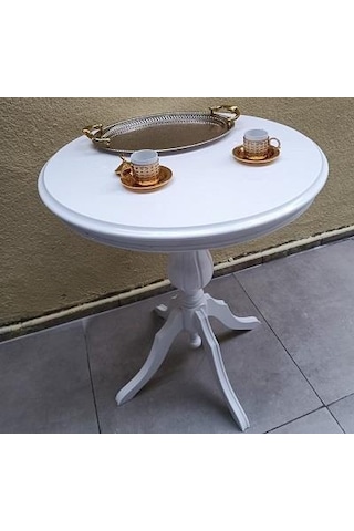 Fiskos Sehpa Eko 90504 Baba 4ayak 65 Cm Hareketli Mdf Tabla Parlak Beyaz El Yapım