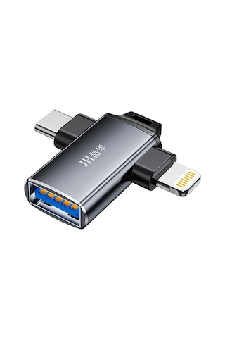 2si 1 Arada Usb 3.0 Otg Dönüştürücü, Type-c Ve Lightning Uyumlu Adaptör, 5gbps Veri Aktarımı, Usb Bellek Klavye Mouse Gamepad Telefon Tablet Bağlantısı S370