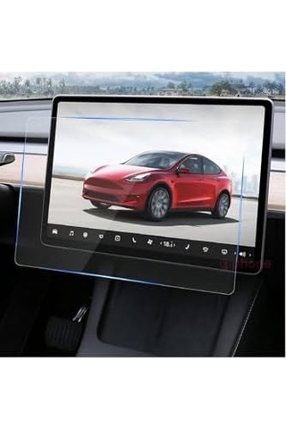Tesla İle Uyumlu Model Y 15 İnç 2023 2024 Multimedya Auido Ekran Koruyucu Cam Film Çizilmez Araç Screen Protector