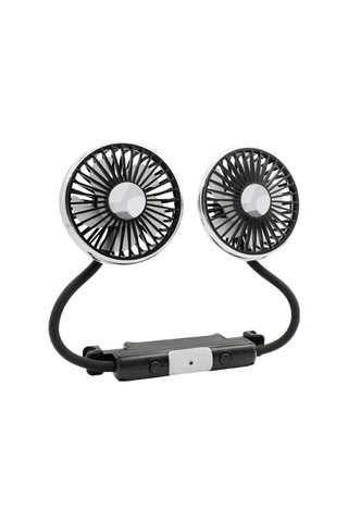 Araba Soğutma Hava Fanı Usb Çift Kafa Araç Elektrikli Bir Arka Koltuk İçin Hava Fan Led İle 360 Derece Dönebilir