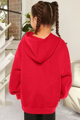 Uyguntarz Çocuk Song Butterflies Baskılı Sweatshirt Kırmızı