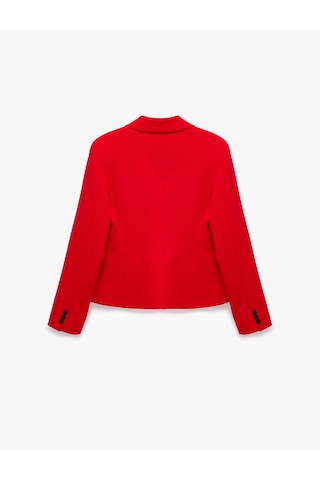 Koton Regular Fit Uzun Kollu Geniş Yaka Düğmeli Dikiş Detaylı Cepli Blazer Ceket Kırmızı 7wak50078uw