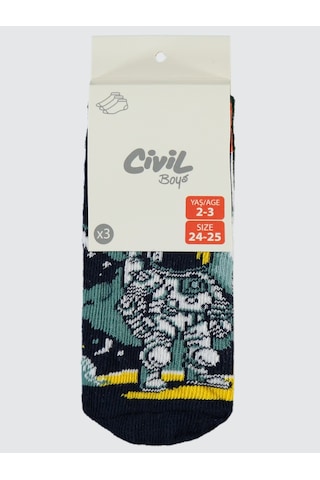 Civil Boys Erkek Çocuk 3'lü Patik Çorap 2-12 Yaş
