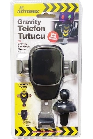 Automix Gravity 3 Kollu Pratik Klimaya Geçme Telefon Tutucu