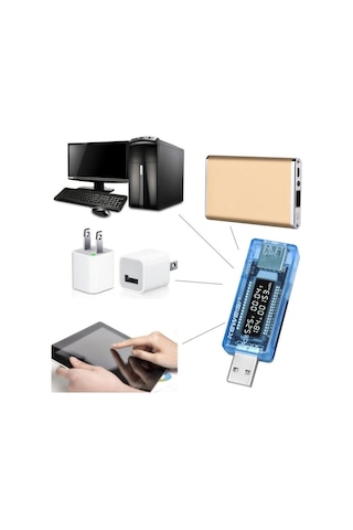 Cep Telefonu Şarj Test Kontrol Cihazı Pil Durumu Kapasite Akımı Usb Çıkışı Ölçer