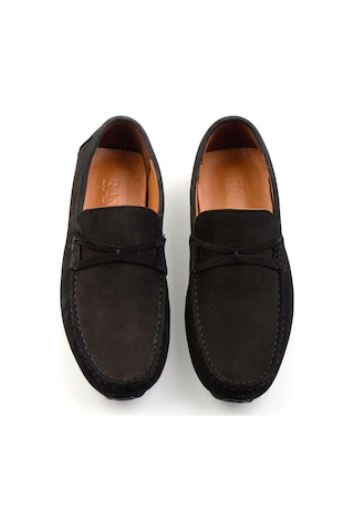 Bambi Siyah Hakiki Deri Erkek Loafer Ayakkabı E01547007801 Siyah