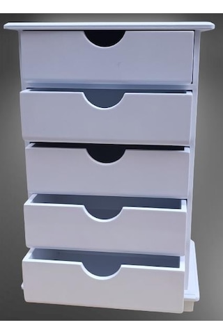 Hobi Adn Dekoratif Takı Şifonyer Ahşap Mdf Parlak Beyaz Cnc Kesim Model El Yapım