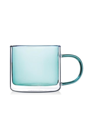 Cam Çift Cidarlı Kupa Yeşil 250ml Cam0321