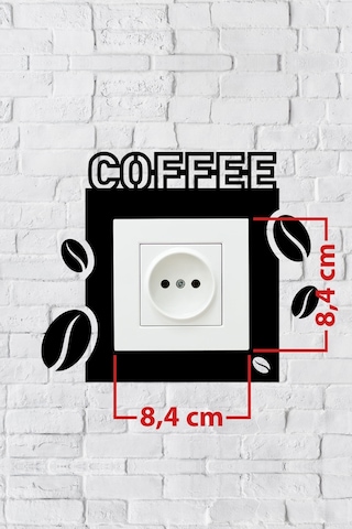 Coffee Kahve Tasarım Priz Çerçevesi İç Ölçü 8,4x8,4 Cm Dekoratif Priz Süsü - Kahve Kosesi