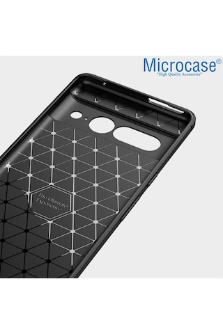 Google Pixel 7 Pro Brushed Carbonfiber Silikon Kılıf-Siyah Al3332