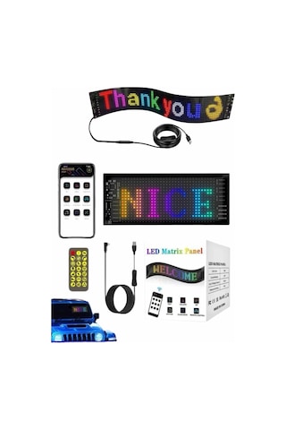Led Ekran Matrix Panel En Büyük Boy 16x96 Araba Yazısı Çok Renkli