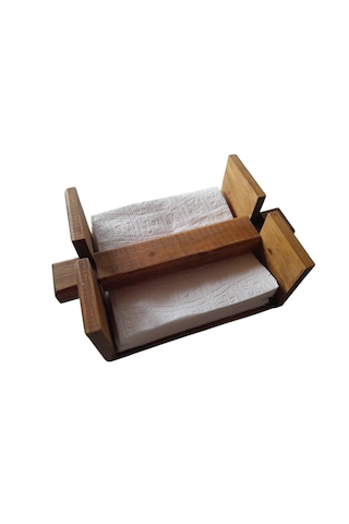 Masif Ahşap Çam Ağacı Dekoratif Peçetelik 19 Cm X 15,5 Cm