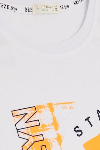 Breeze Erkek Çocuk Pamuklu Rahat Kalıp Geniş Tshirt-12115-beyaz Beyaz