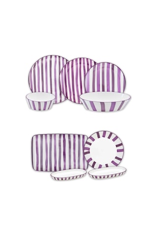 The Mia Joy Yemek Takımı 6 Kişilik 31 Parça Mor 3101 Çok Renkli