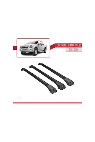 Chevrolet D-max Rt50 2012-2015 Arası İle Uyumlu Ace-1 Ara Atkı Tavan Barı Siyah 3 Adet Bar