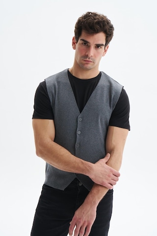 Arma Erkek Slim Fit Triko Yelek %100 Pamuk Pima Cotton Düğmeli, V Yaka, Basic Stil K9kro0853 Gri