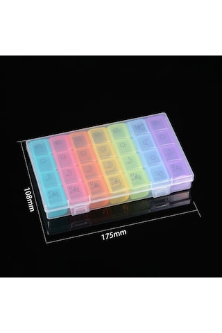 Gajeena 28 Bölmeli 7 Günlük İlaç Düzenleyici, Günde 4 Kere İlaç Almak İçin Taşınabilir Plastik Organizer Kutusu Diğer
