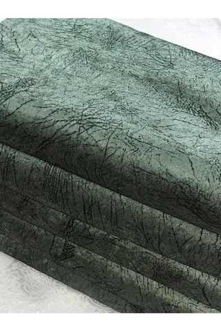 Damar Desenli Ve Parlak Koyu Yeşil Süngerli Koltuk Çekyat Örtüsü