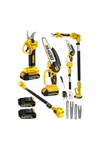 Dragro DRG-128mt Sarı Kömürsüz 21 V 3 Ah 2 Metre Teleskopik Uzatma Akülü Bağ Dal Budama Kesme Makası Makinesi Dragro DRG-128mt Sarı Kömürsüz 21 V 3 Ah 2 Metre Teleskopik Uzatma Akülü Bağ Dal Budama Kesme Makası Makinesi