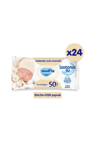 Molfix Izotonik Sulu Yenidoğan Islak Havlu 24 x 50'li 1200 Yaprak Molfix Izotonik Sulu Yenidoğan Islak Havlu 24 x 50'li 1200 Yaprak