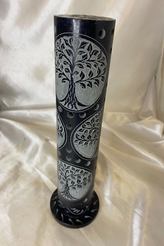Yaşam Hayat Ağacı Hand Made El İşi Feng Shui Ejderha Yılı Doğal Obsidyen Taşı Çubuk Konik Tütsülük Kule